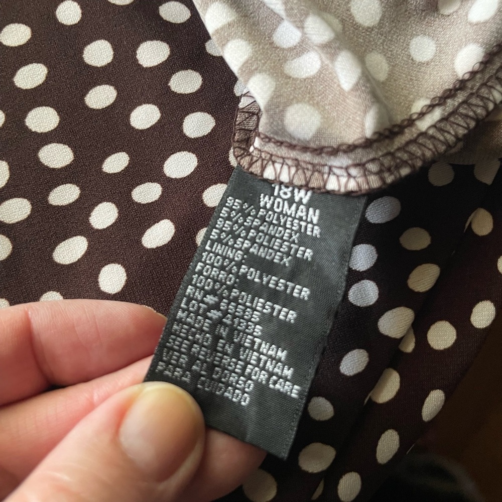 Perceptions Women’s Size 18W Polka Dot Dress - Picture 12 of 12